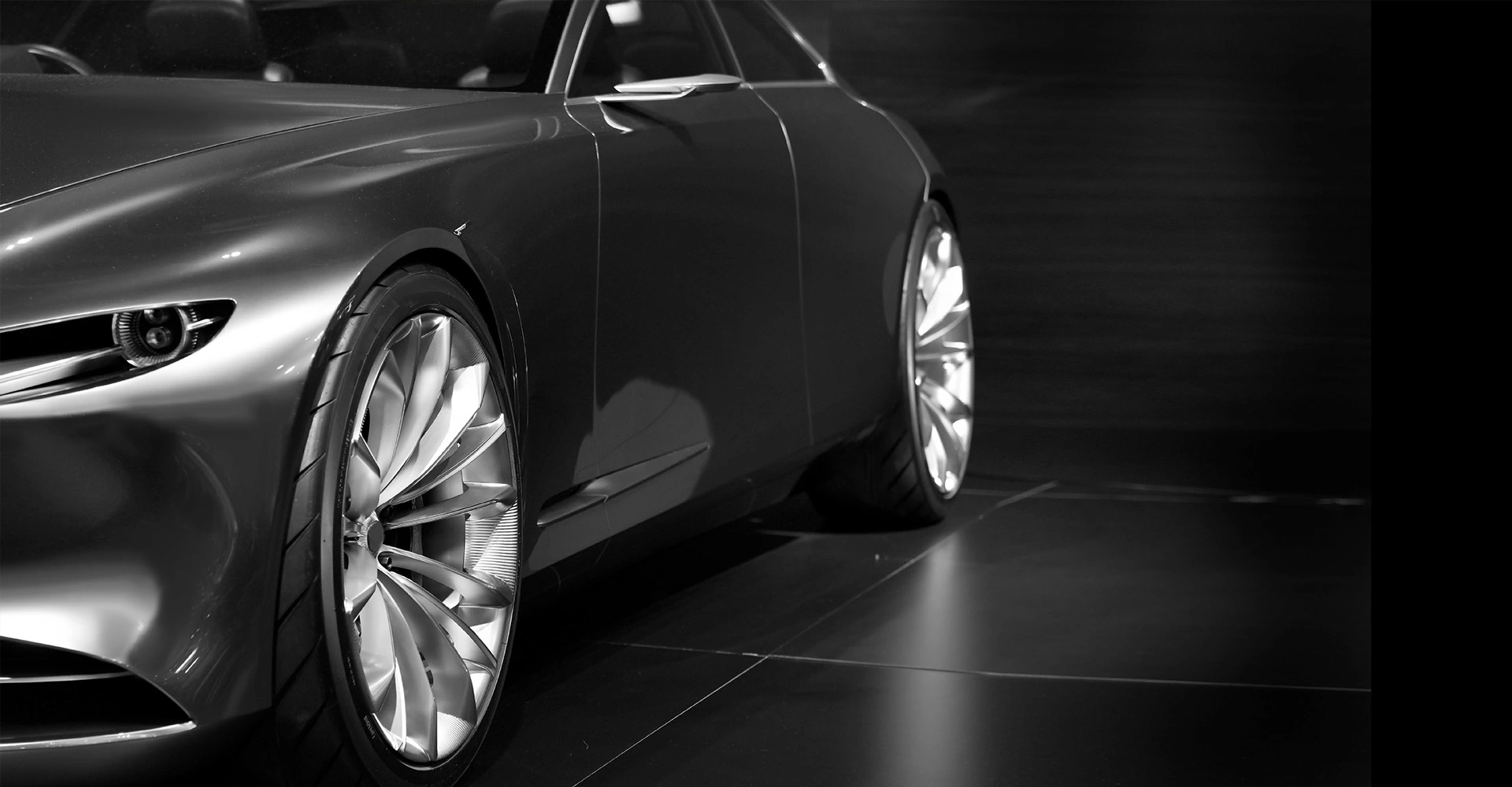 Car in black and white