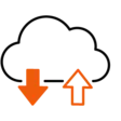 Icon: Cloud with arrows symbolizes cloud communication