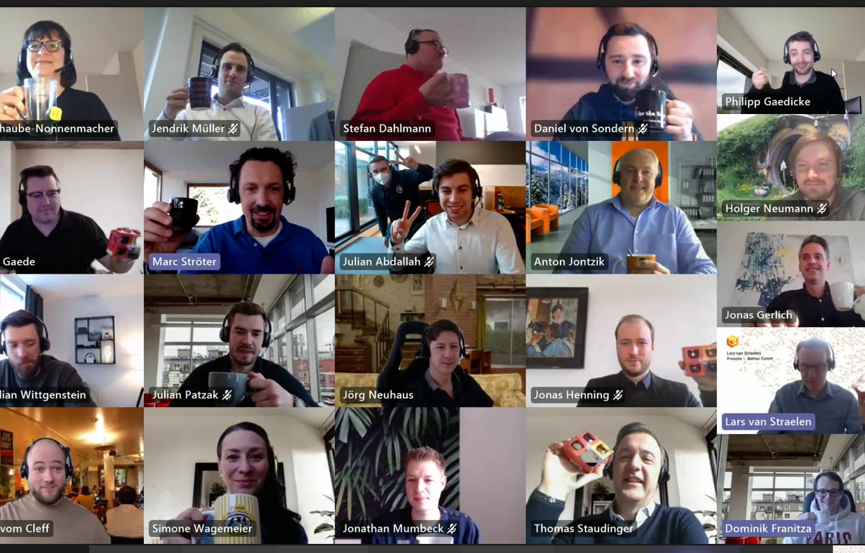 Babtec employees at the virtual team breakfast