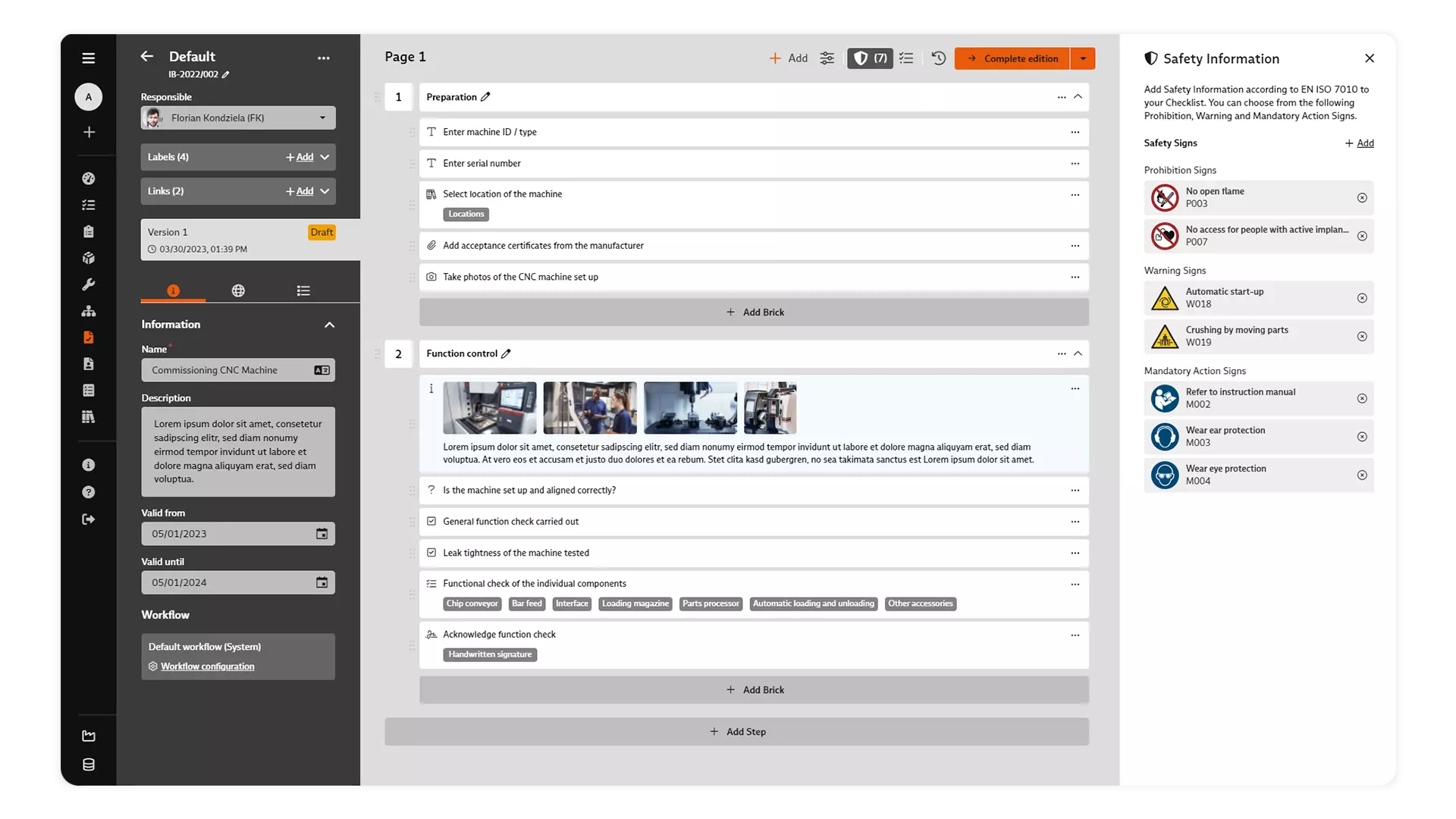 Screenshot: Checklists in BabtecQ Go