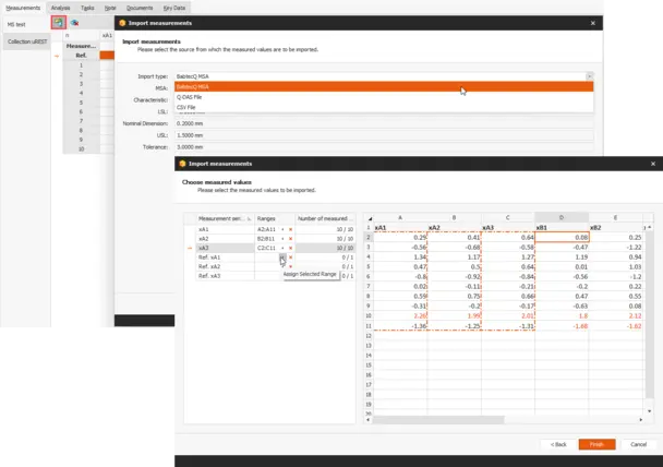 Measurement System Analysis in BabtecQ: Import Measurement System Analysis in the QM software BabtecQ: Import