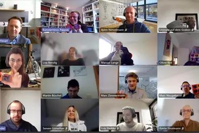 Virtual breakfast at Babtec. Team Yellow was also there.