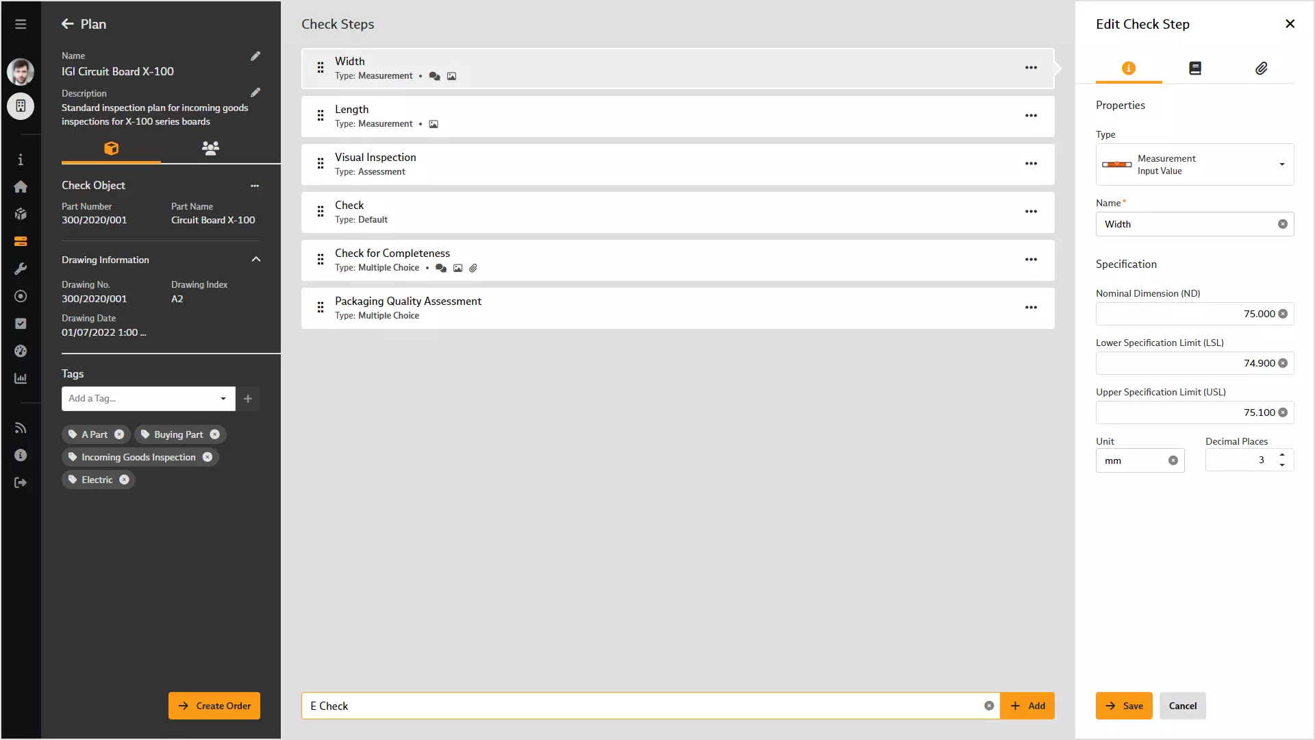 Screenshot: Create templates for goods inspections and checklists in BabtecQube