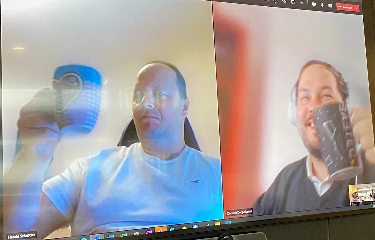 Team Wels met up for a virtual chat.