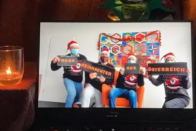 Merry Christmas from Austria! Our colleagues at the Christmas live stream.
