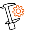Comprehensive Control Icon: Gage and cogwheel