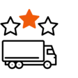 Icon: Delivery truck and star rating