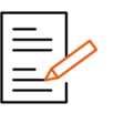 Standard reports Icon: Report with pen