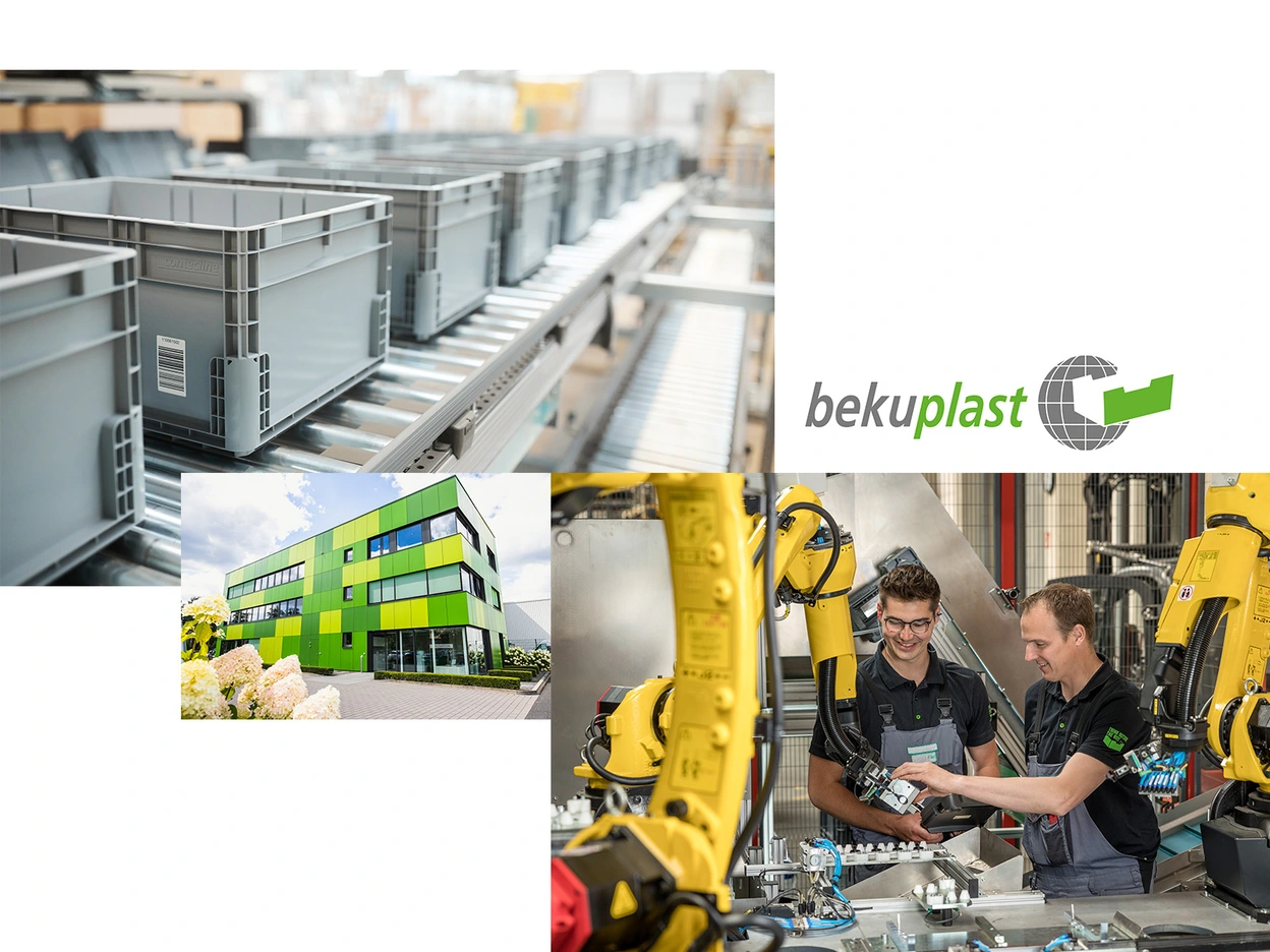 Collage containing pictures of bekuplast GmbH