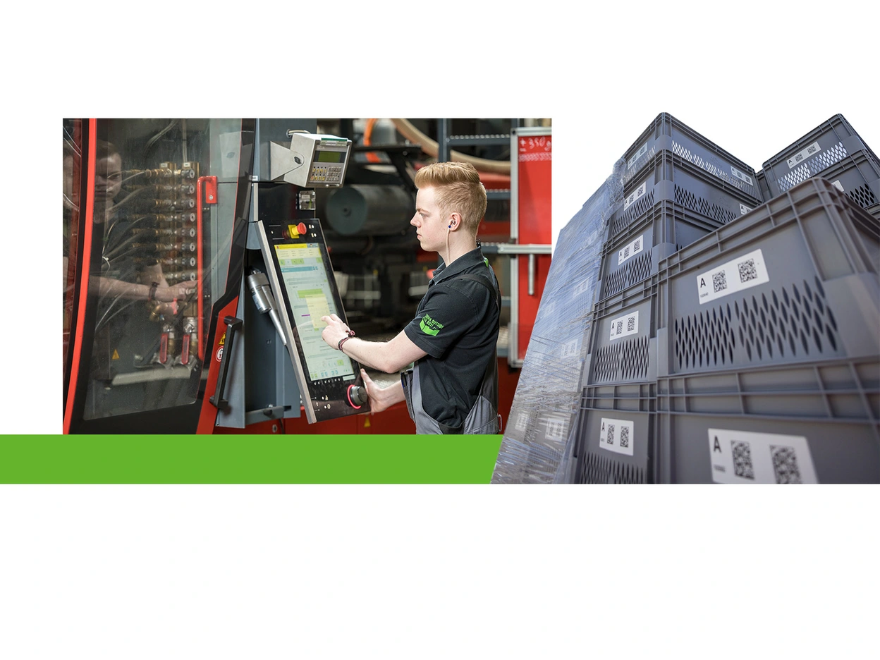Collage containing pictures of bekuplast GmbH