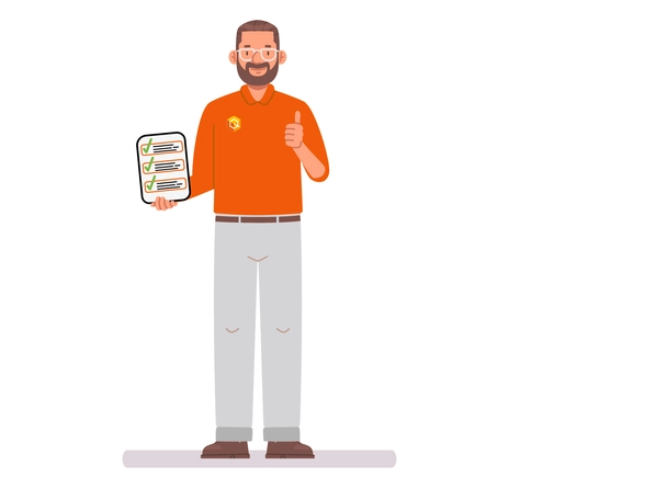Certification A person holding a certificate and showing a thumbs up