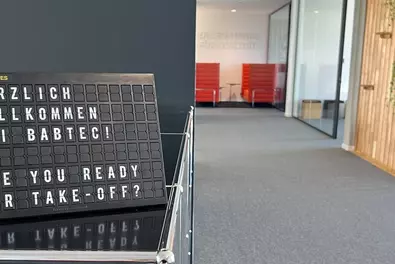 Entrance area at the Babtec site in Frankfurt am Main