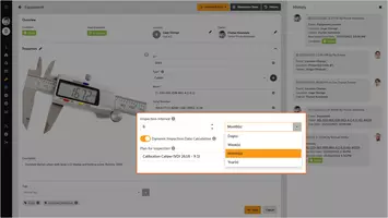 Screenshot: Define inspection interval in BabtecQube