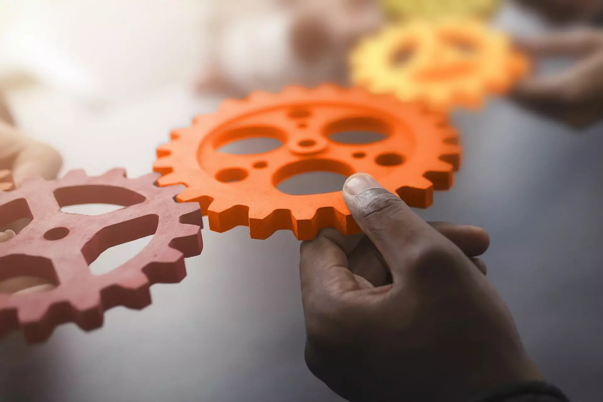 SAP & Quality Management Hands holding gears together