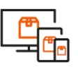 Various end devices Icon desktop, tablet, smartphone