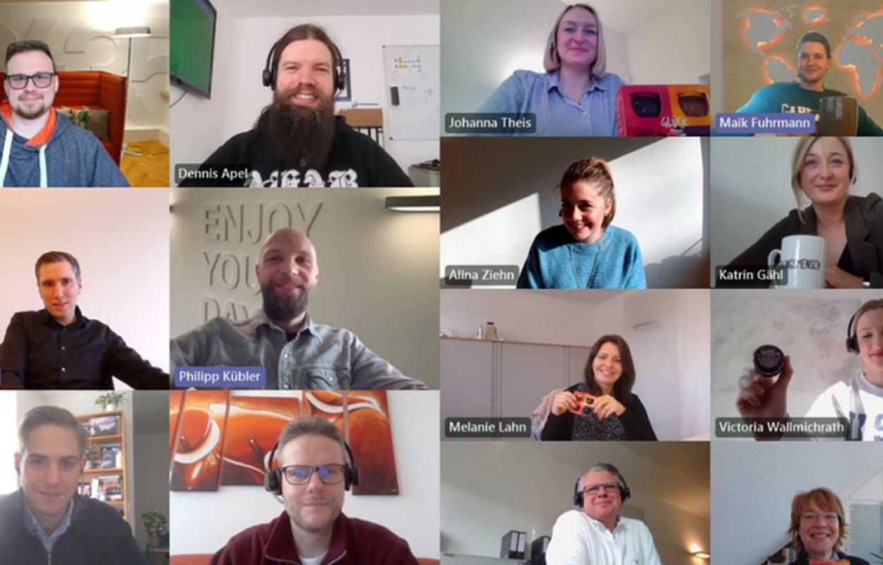 Team Blue had a virtual breakfast together.