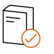 Evaluation criteria Icon: Evaluation catalog, preceded by a check mark