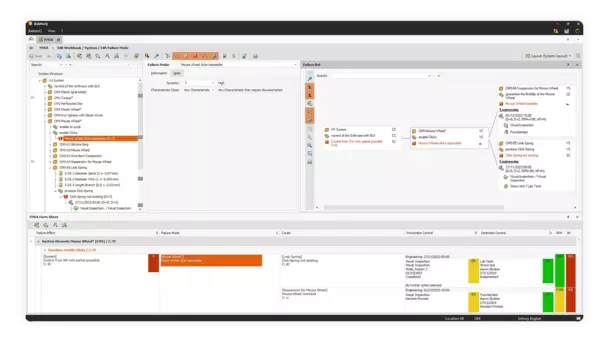 Design and process FMEAs Screenshot: Design and process FMEAs