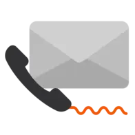 Icon of an envelope and a telephone receiver